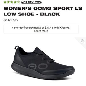 OOFOS Women's OOMGSport LS Black